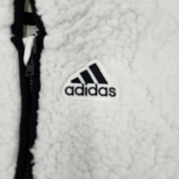 Adidas Size 3 Month Baby Hooded Sherpa Coverall Snowsuit Cozy Fleece Teddy Bear - Picture 6 of 11